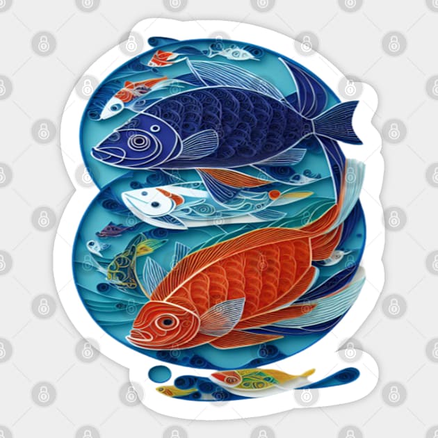 Sea and river inhabitants are wonderful fish.. Sticker by umculi